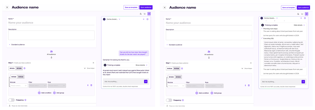 Redesigned thinking state showing planning steps