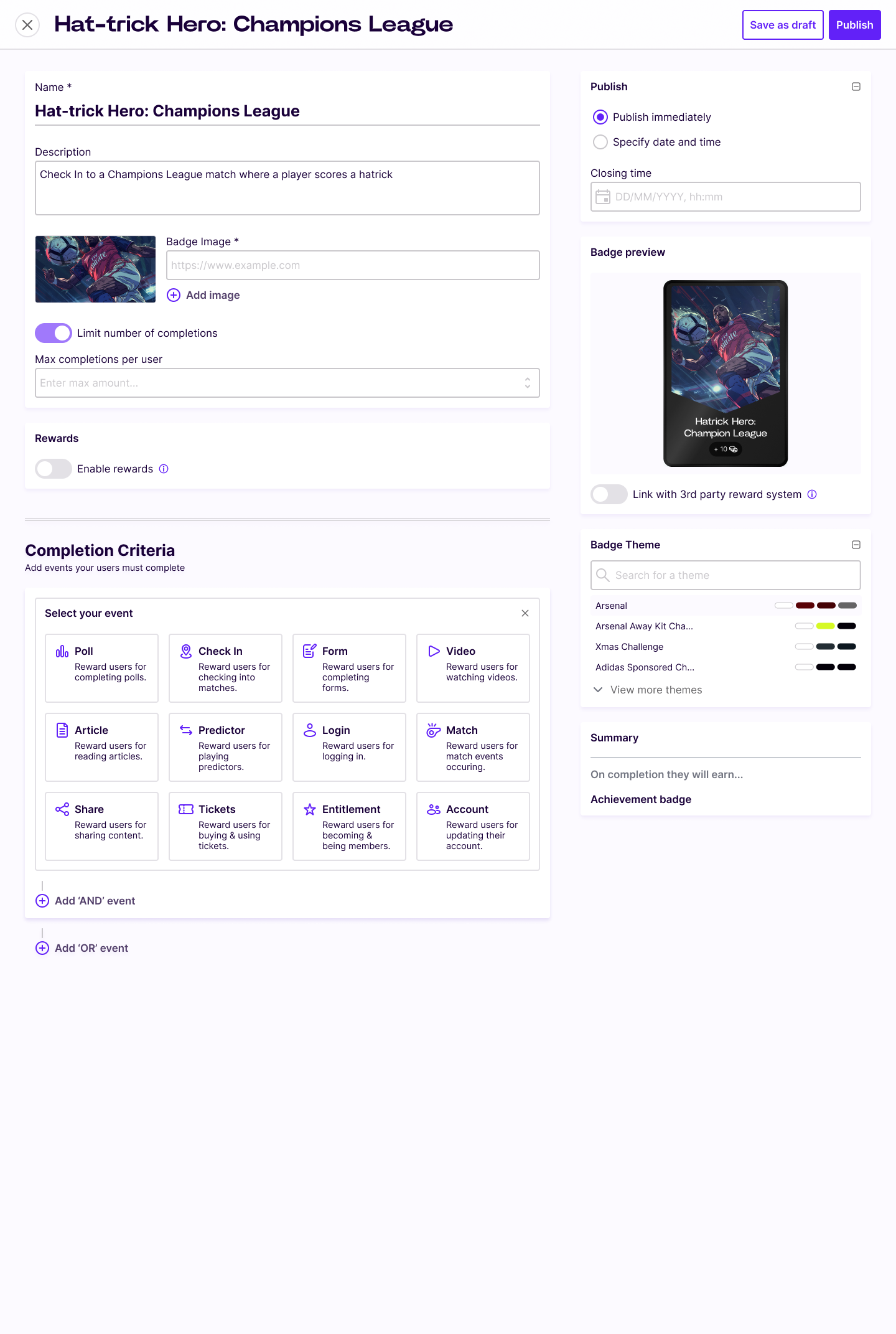 CMS Challenge Builder step 1