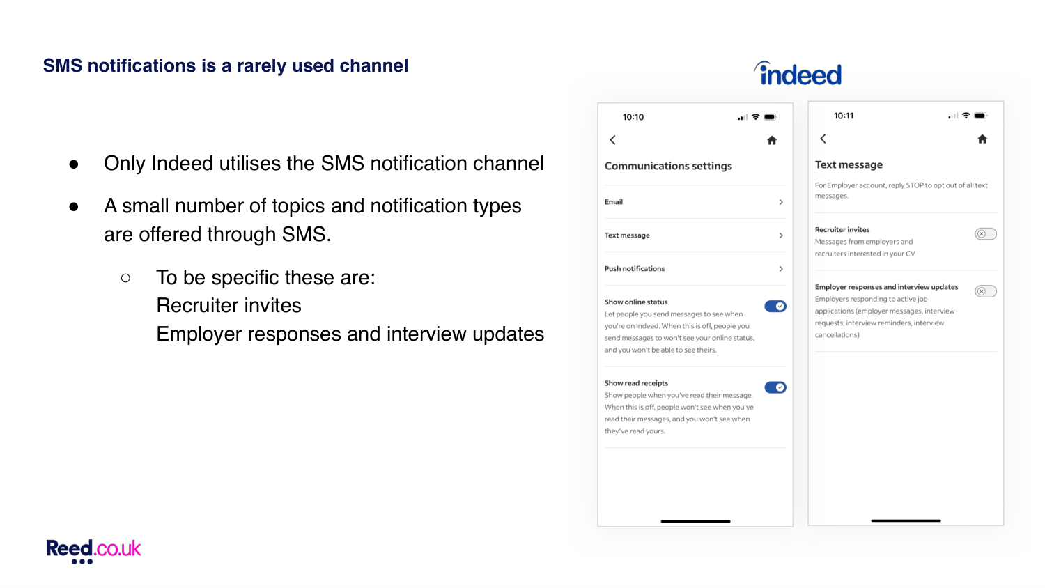 SMS notifications are a rarely used channel